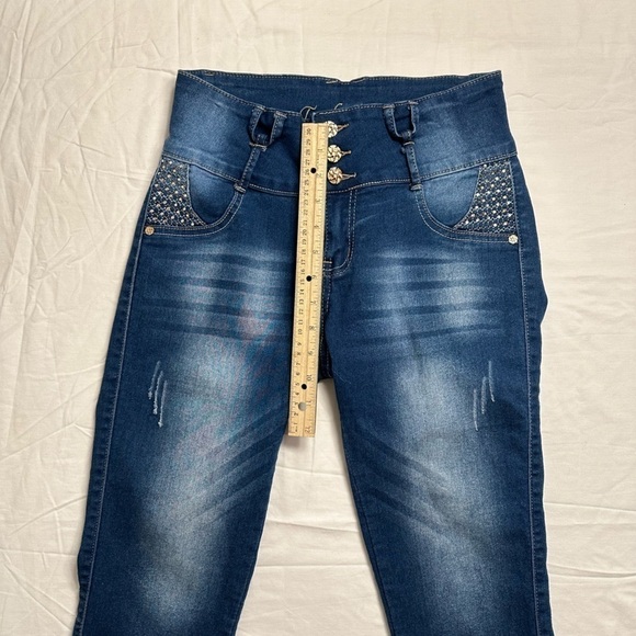 Tush Push Stretchy Denim Jeans, Junior Girls Size 7 - Picture 5 of 14